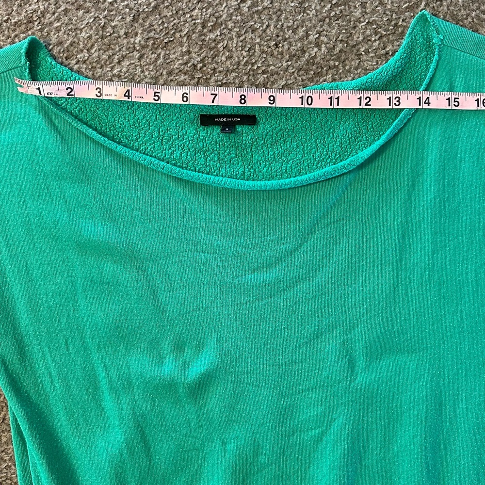 Carbon38 Off Shoulder French Terry Sweatshirt - Green, size Small - Picture 7 of 12
